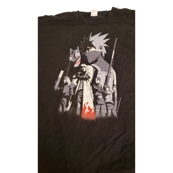 VTG Naruto Shippuden 2002 Anime Cartoon T-Shirt Black 5XL Port & Company Fan Fav - Picture 2 of 6